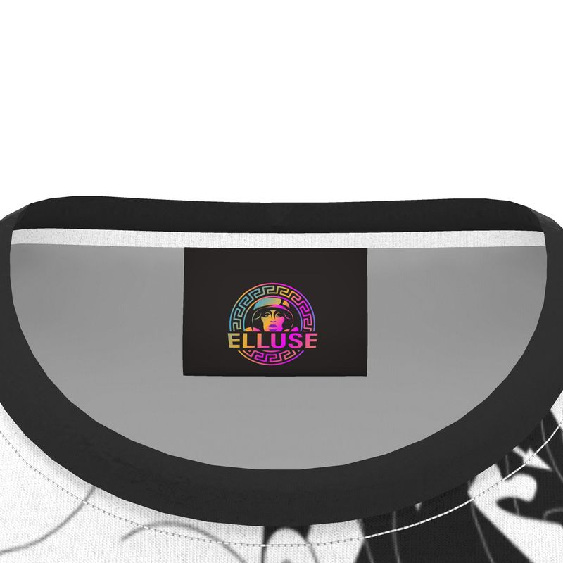 All Over Print Cotton T-Shirt – Klimt Rave Black & White Edition