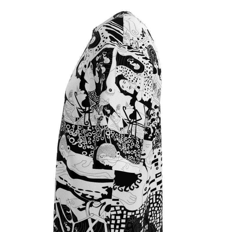 Men’s Oversized T-Shirt – Klimt Rave B&W Design