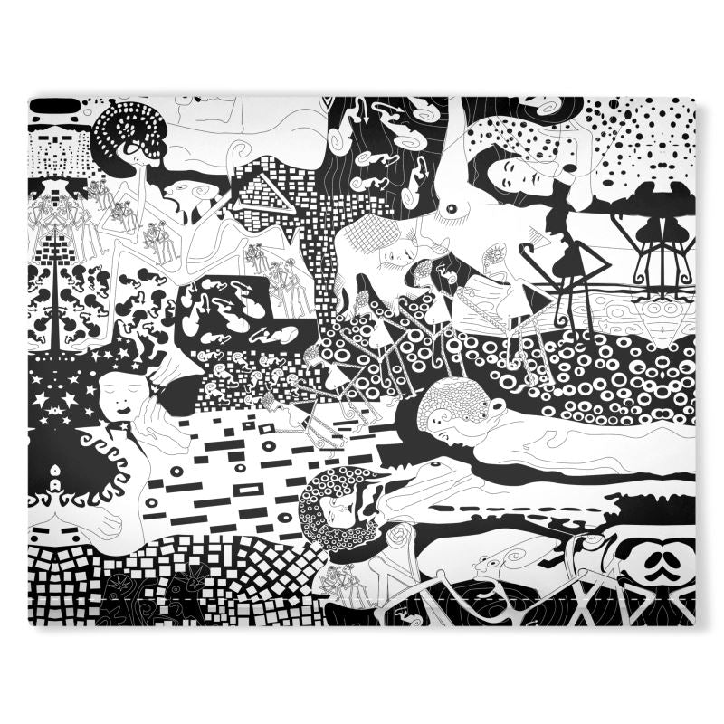 Klimt Rave B&W Pillow Sham – Art-Inspired Black & White Cushion Cover