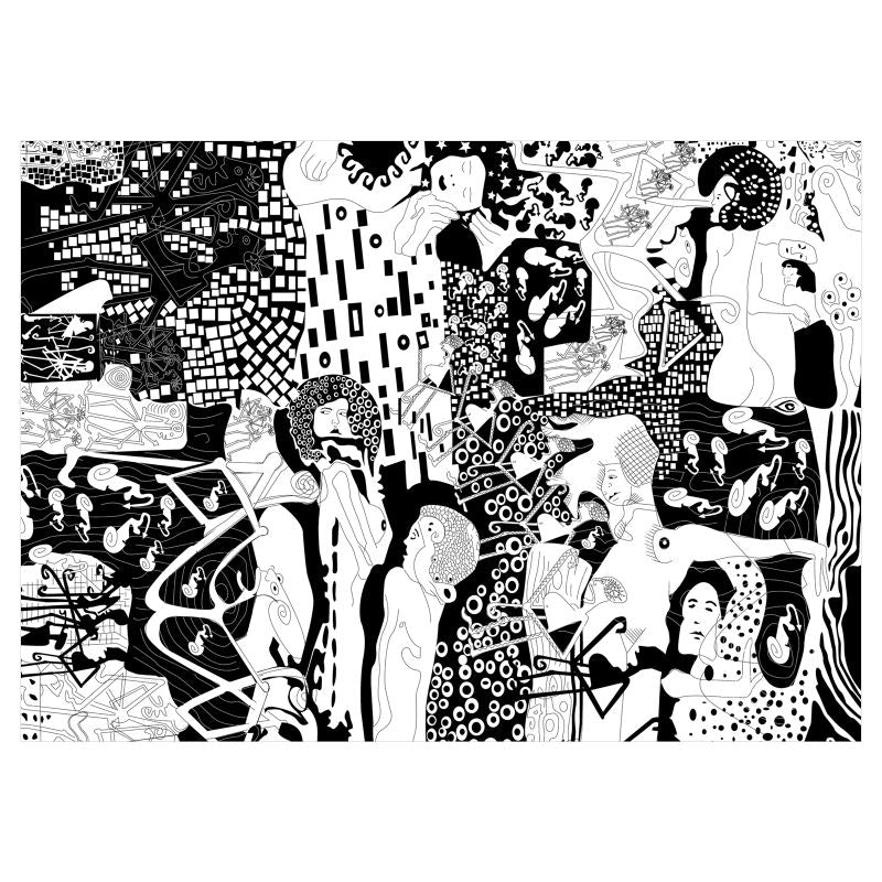 Custom Cut to Size Leather with Edgy Rave Artist Design