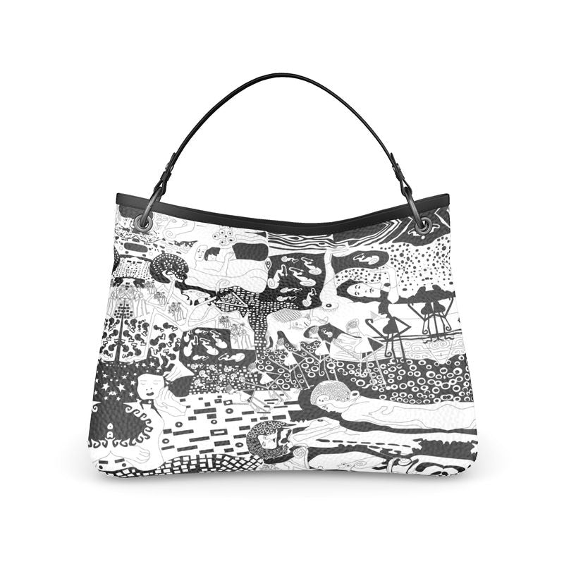Leather Slouch Bag Klimt Rave B&W