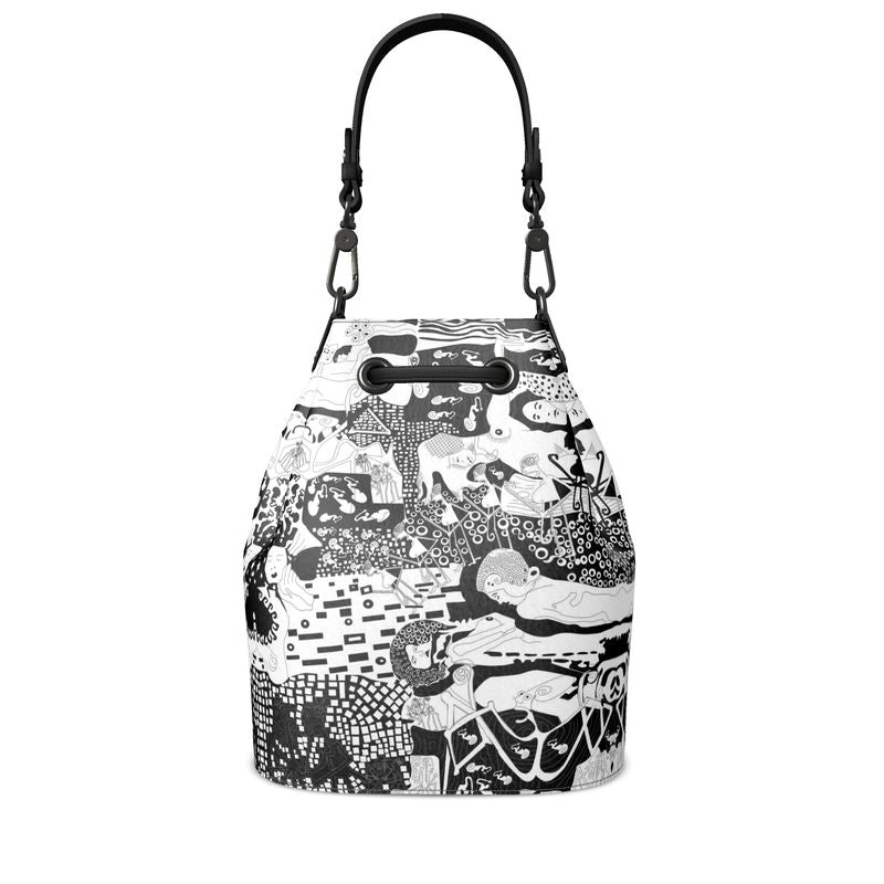 Leather Bucket Bag Klimt Rave B&W