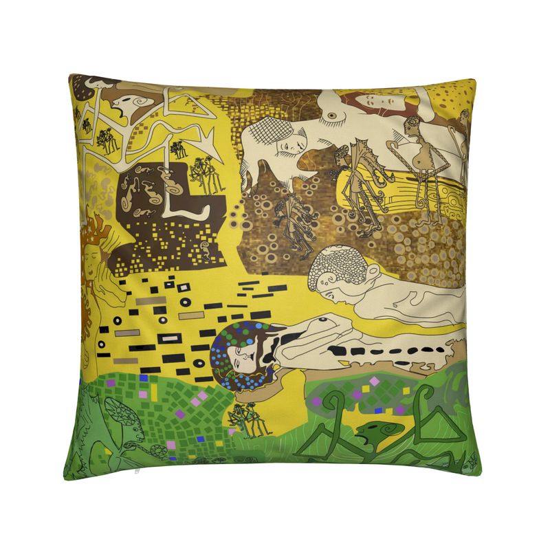 Cushion Klimt Rave Black and White