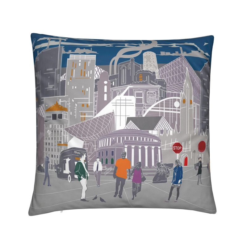 Manchester Alternative Cushion – Reversible Night/Day (40×40 cm, Velve