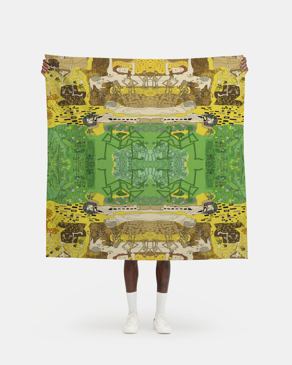 Repeat Pattern Fabric Klimt Yellow Green