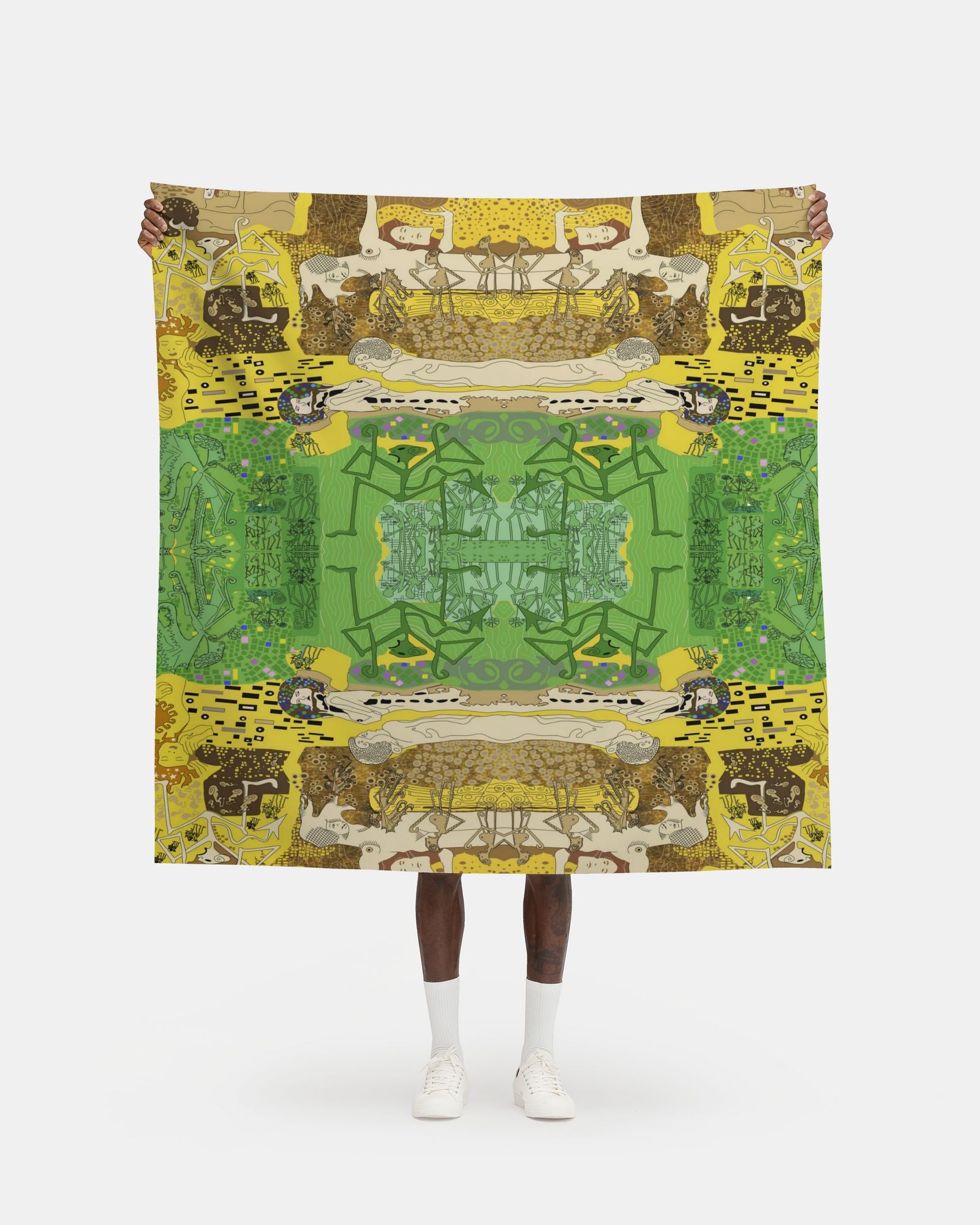 Repeat Pattern Fabric Klimt Yellow Green