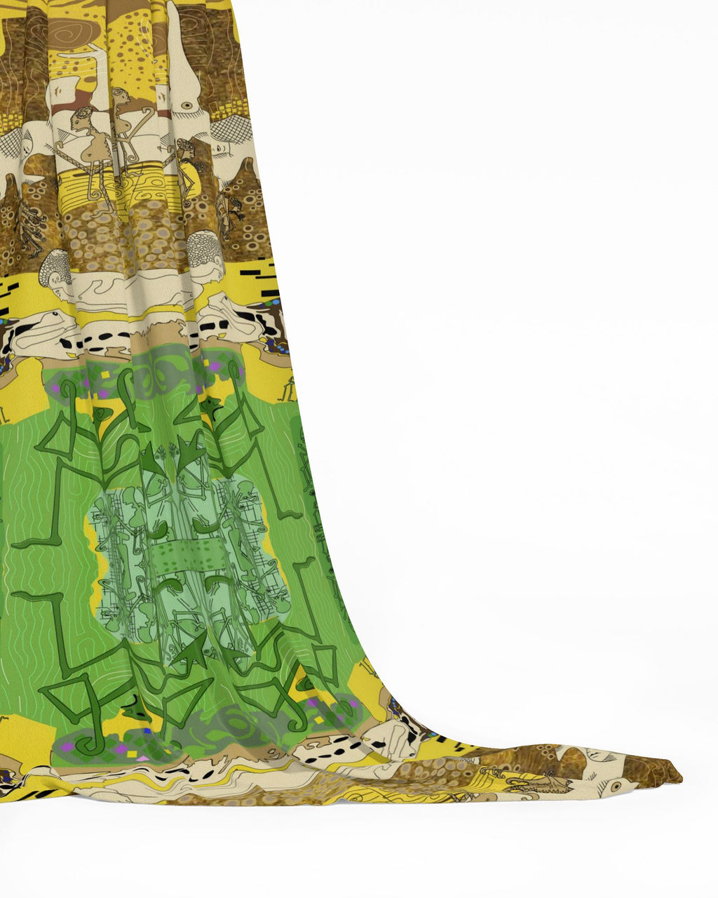 Repeat Pattern Fabric Klimt Yellow Green