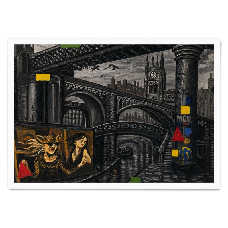 ’Manchester Gothic’ A4 Art Poster | Urban Noir Castlefield Print